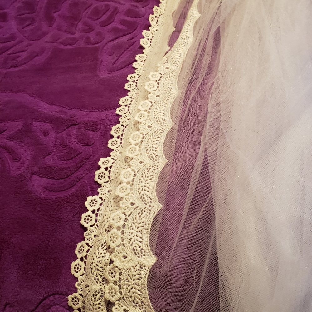Ivory veil in excellent condition.